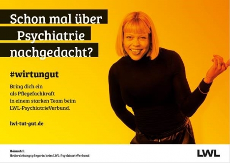 Index startet Kampagne für den LWL - Eines der zwölf Motive der Personalmarketing-Kampagne für den LWL-Psychiatrieverbund und LWL-Maßregelvollzug - Foto: Index Agentur